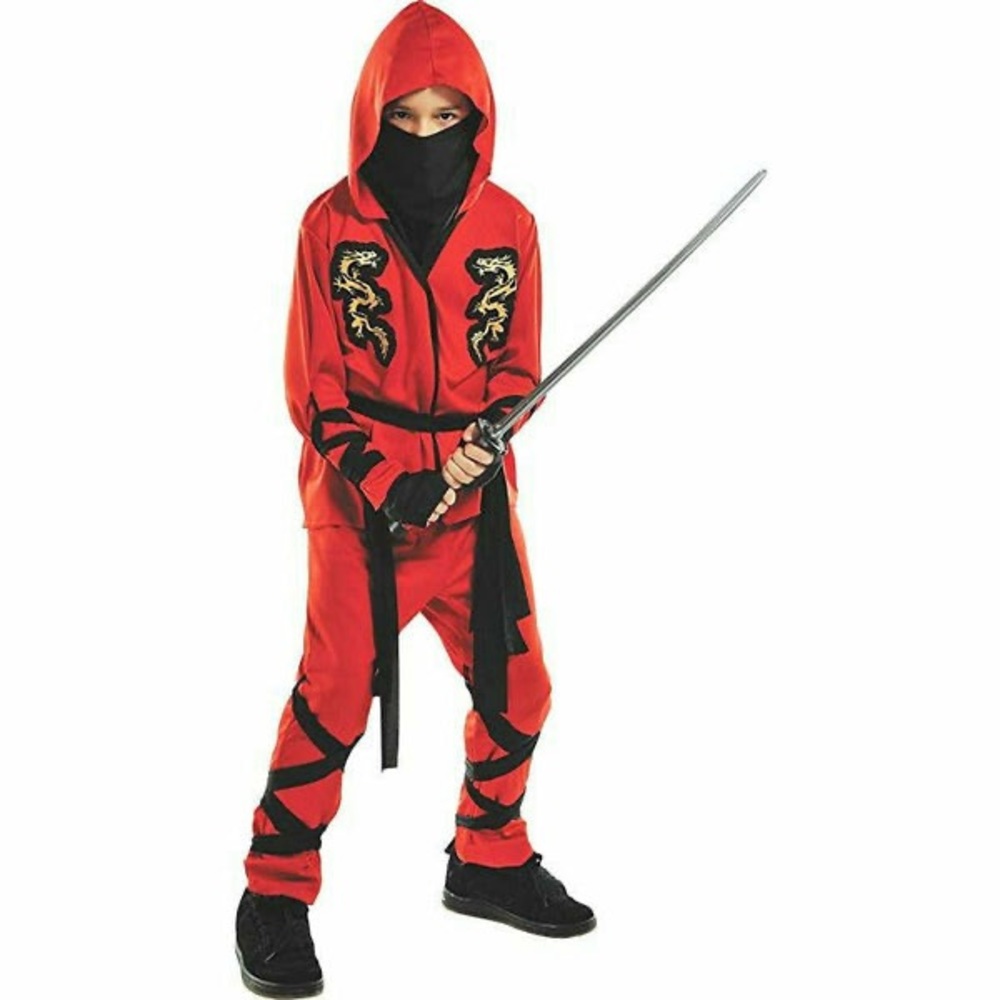 fire dragon Kids Ninja costume size large 12-14